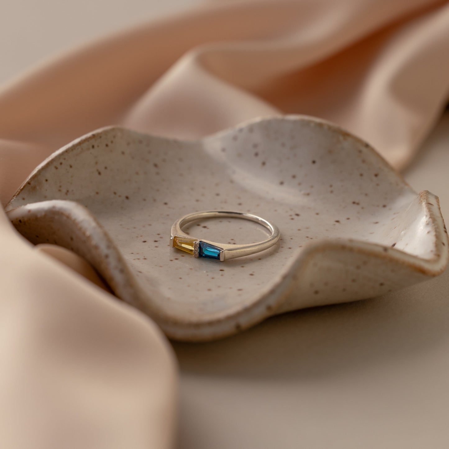Toi et Moi Tapered Birthstone Ring