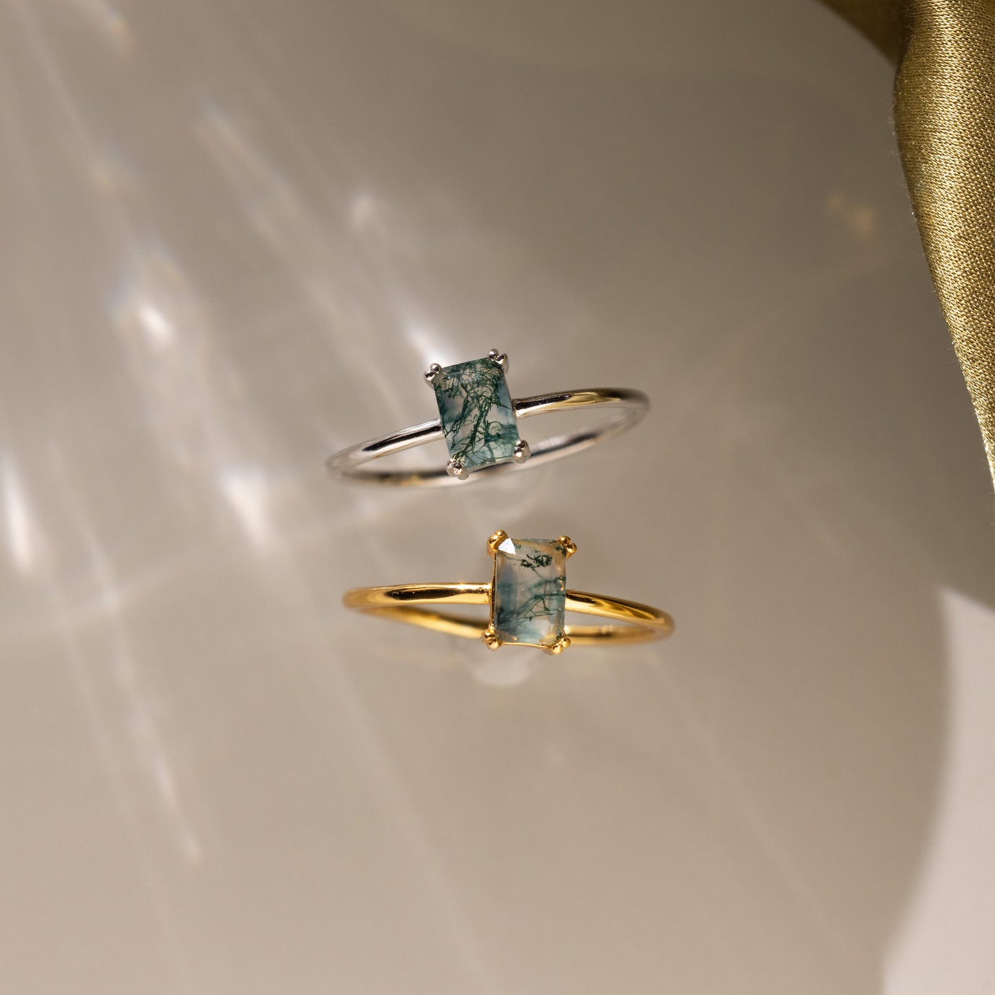 Agate Emerald Ring
