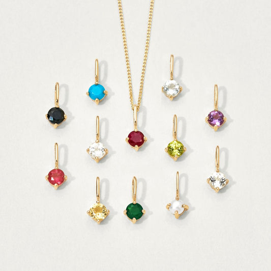 Silver Small Individual Birthstone Charm