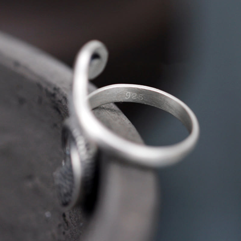 Anillo de plata de ley 925 con piedras de Buda y pez koi, con ondas de agua, para la suerte y la riqueza.