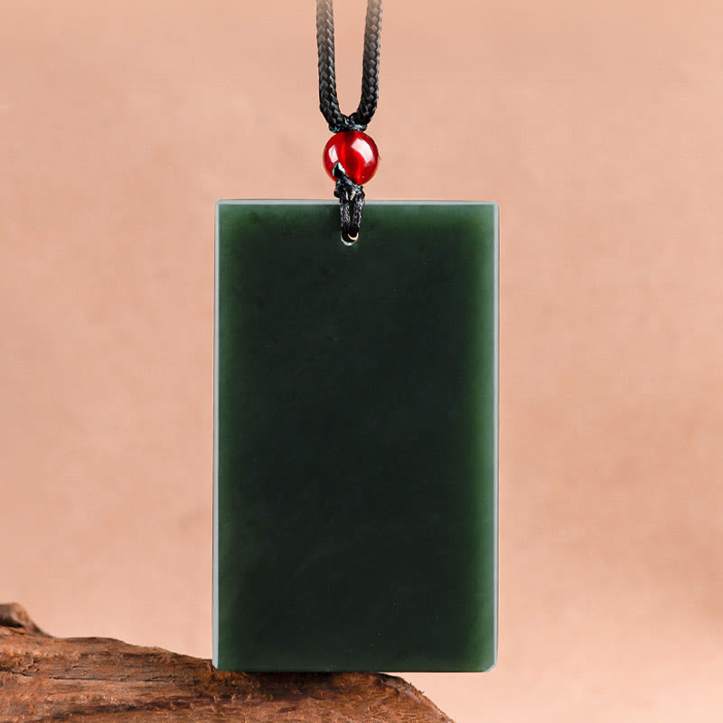 Buddha Stones Hetian Cyan Jade Drachen graviert Erfolg Halskette Anhänger