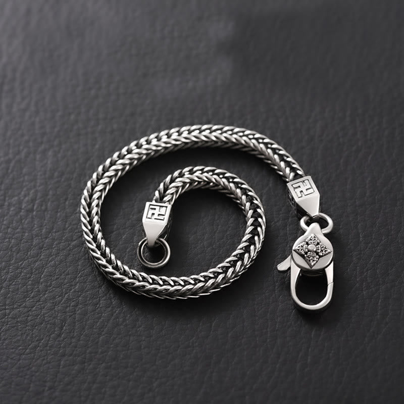 Armband mit Buddha-Steinen, tibetischem Doppel-Dorje, Vajra, Hakenkreuz, spiritueller Kraftkette