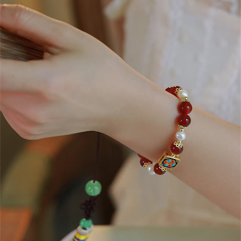 Buddha Stones Armband mit roter Achatperle, Selbstvertrauen und Selbstakzeptanz