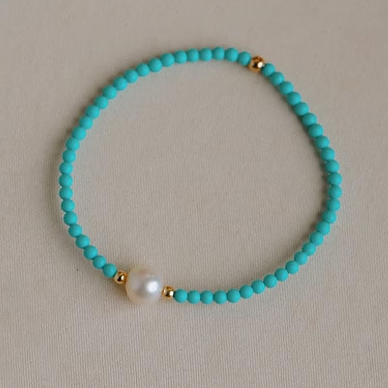 Pulsera protectora de cuentas pequeñas de ágata roja turquesa y perla de Buda