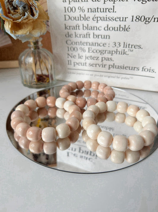 14mm Milk Strawberry Series Bodhi Bead Bracelet - Touch Bling