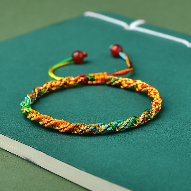 Pulsera de Zongzi artesanal con abalorios de la suerte y cuerda colorida de Buda