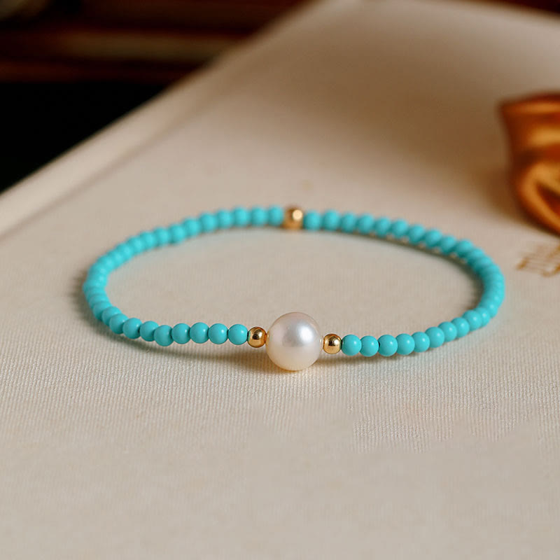 Pulsera protectora de cuentas pequeñas de ágata roja turquesa y perla de Buda
