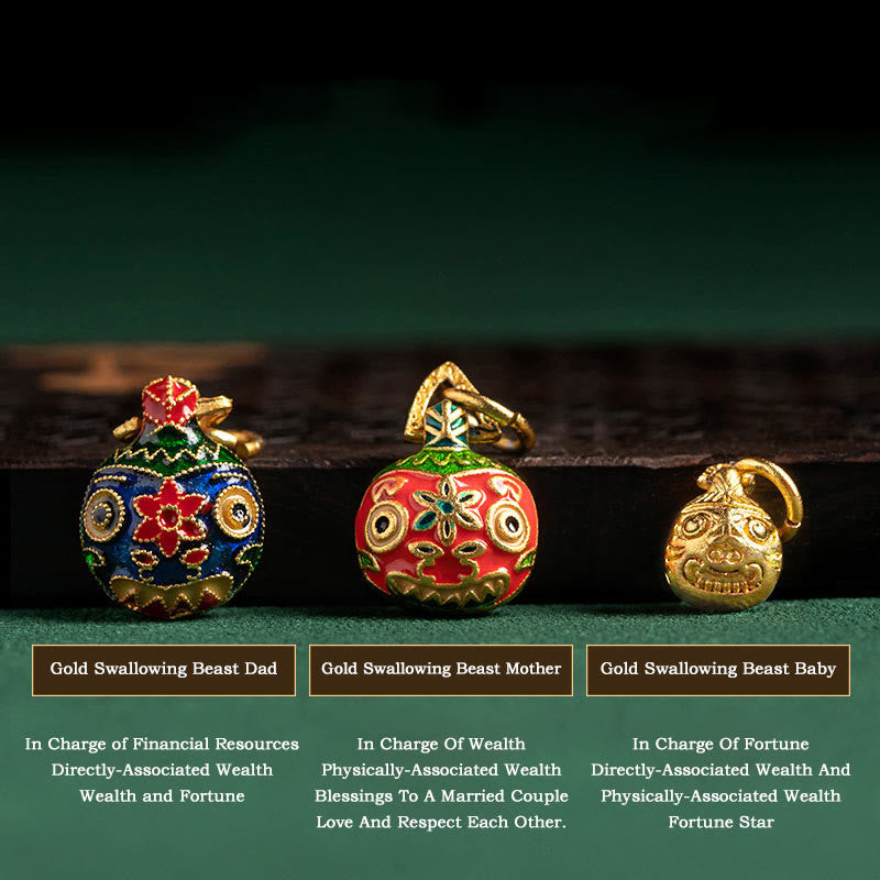 Buddha Stones Gold Swallowing Beast Family Verschiedene Achat Kristall Erfolg Armband