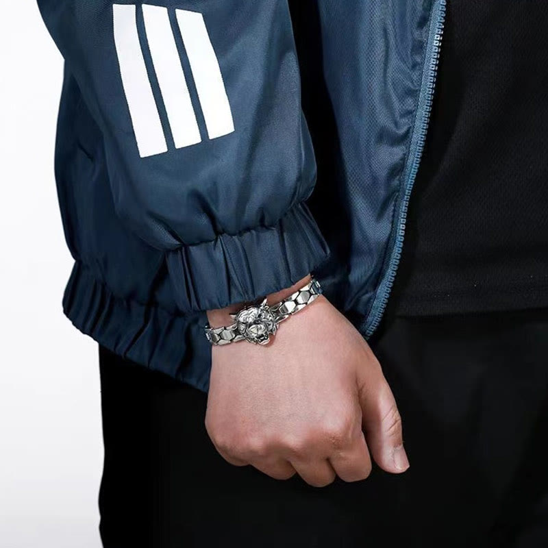 Pulsera curativa con diseño de cabeza de tigre y piedras de Buda