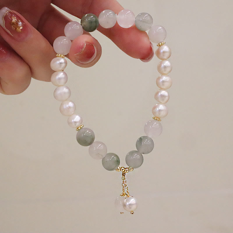 Buddha Stones Armband mit natürlicher Jadeperle und heilender Aufrichtigkeit