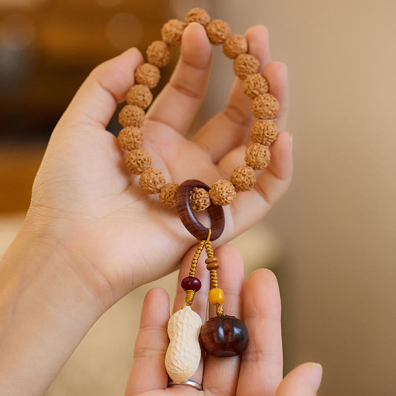Pulsera tibetana de Rudraksha Bodhi con piedras de Buda y semillas de Bodhi.