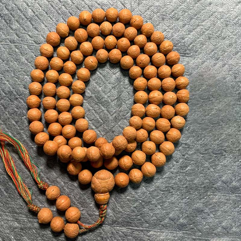 Pulsera con borlas de 108 cuentas de Mala Bodhi de Nepal, con semillas de Buda y riqueza