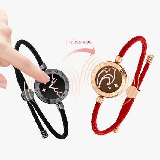 Mountain&Sea Touch Bracelets with Milan Rope(Black+Red) - Touch Bling