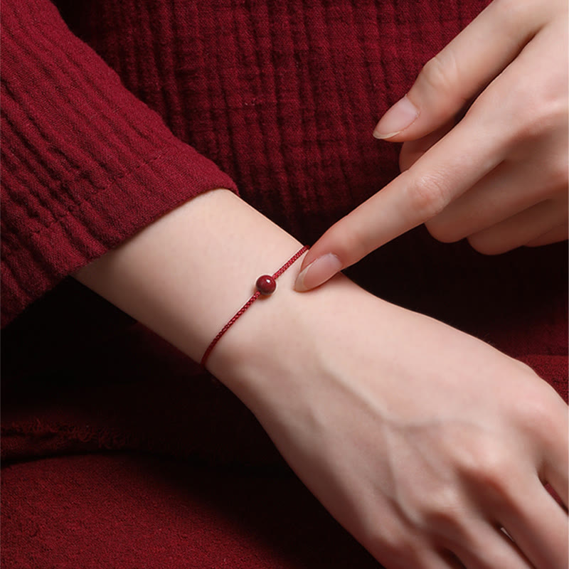Buddha Stones Natürlicher Zinnoberroter Achat Segen Rotes Armband