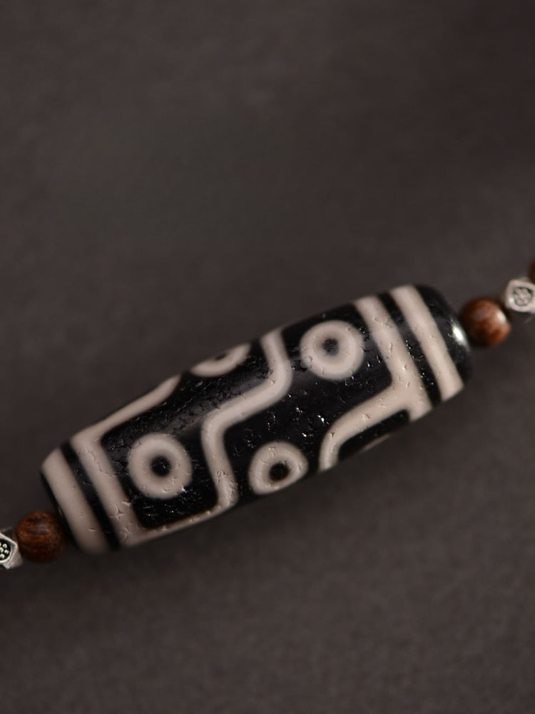Charm Tibetan Dzi Beads Handcrafted Sandalwood Western-Style Pendant