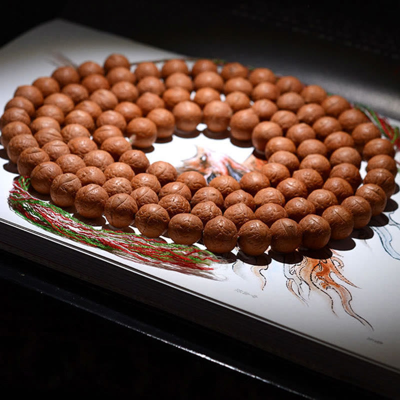 Pulsera con borlas de 108 cuentas de Mala Bodhi de Nepal, con semillas de Buda y riqueza