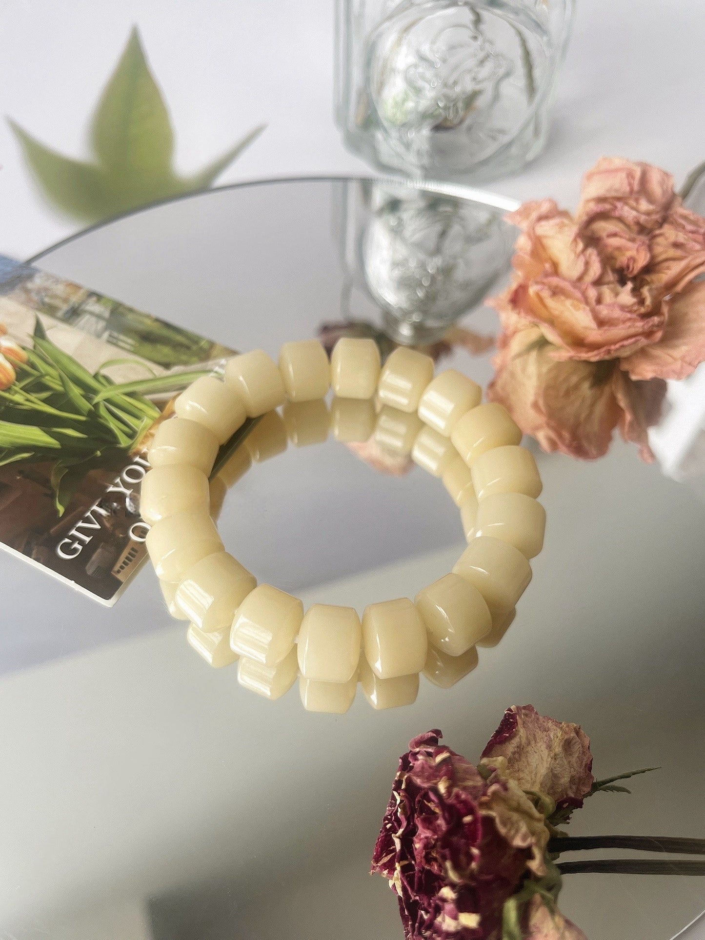 13mm Large Golden Wheel Bodhi Bead Bracelet - Touch Bling