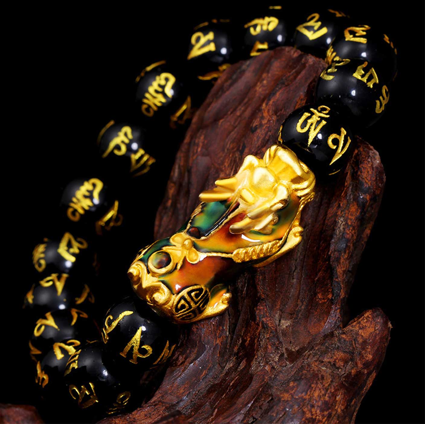 Feng Shui Bracelet Color-Changing Pixiu Obsidian Wealth Bracelet