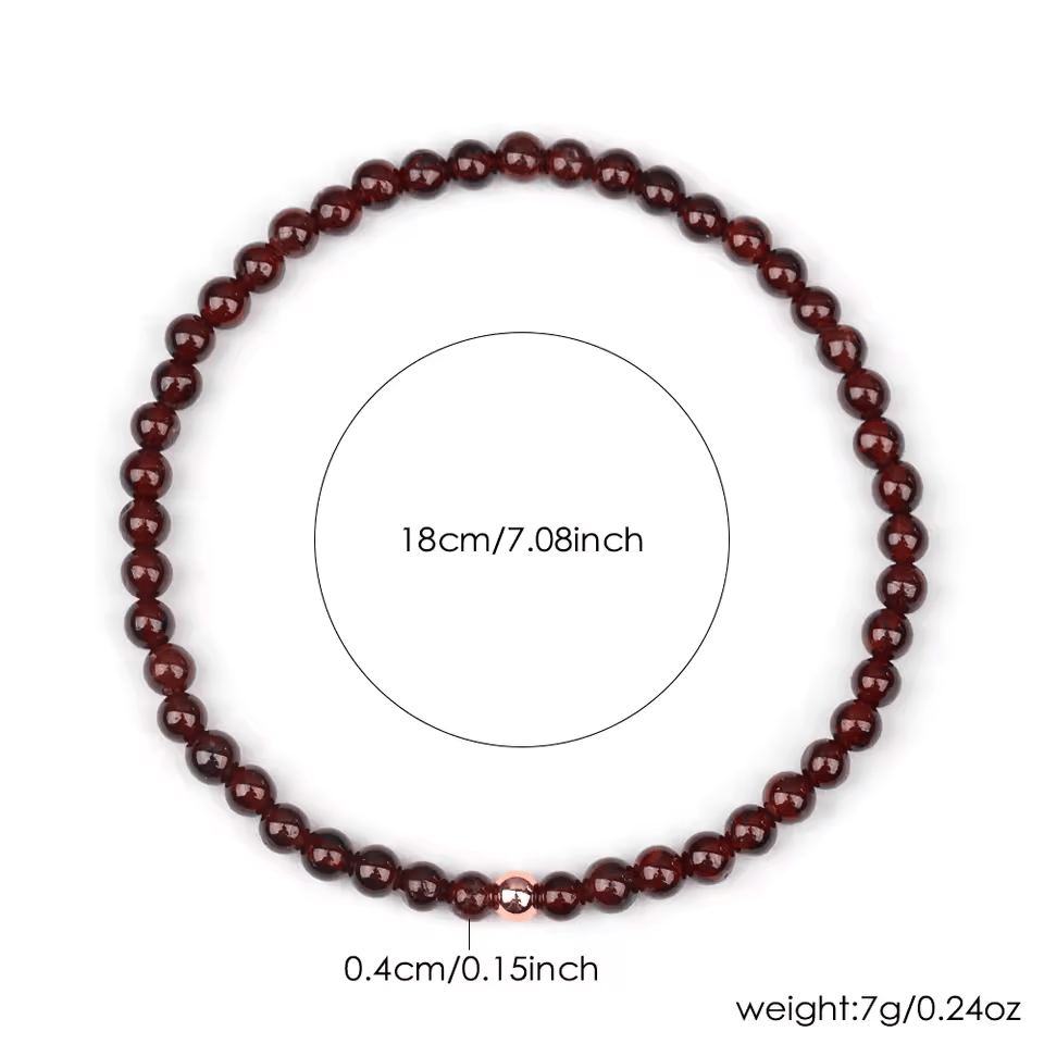 Natural Garnet Beaded Bracelet
