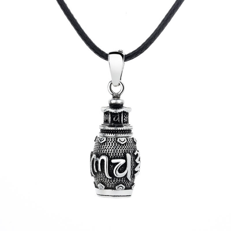 Collar con colgante creativo de cobre con piedras de Buda Om Mani Padme Hum