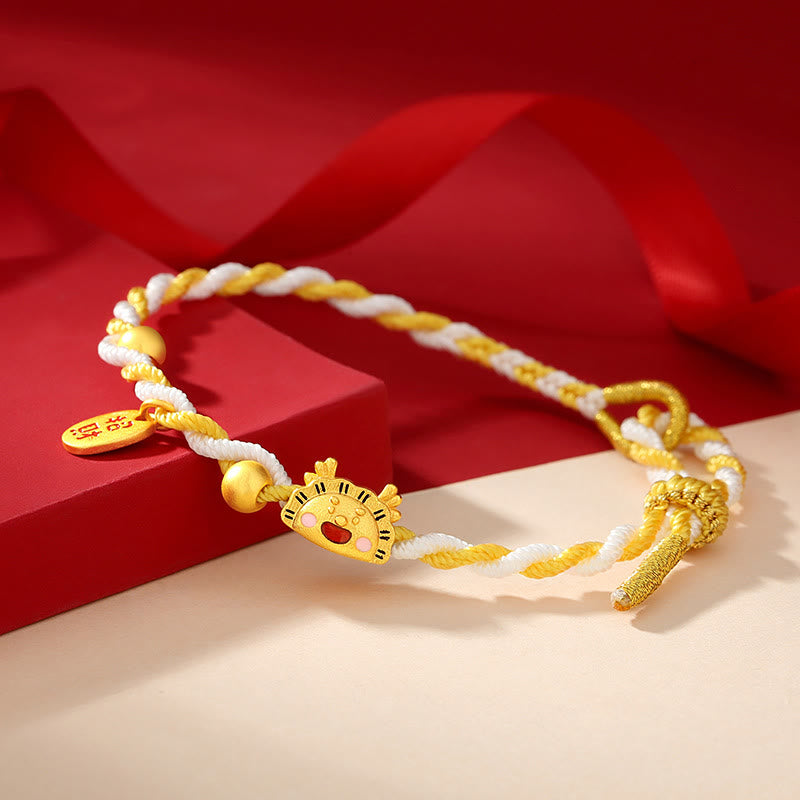 Buddha Stones 925 Sterling Silver Year Of The Dragon Dumpling Design Attract Fortune Luck Braided Bracelet