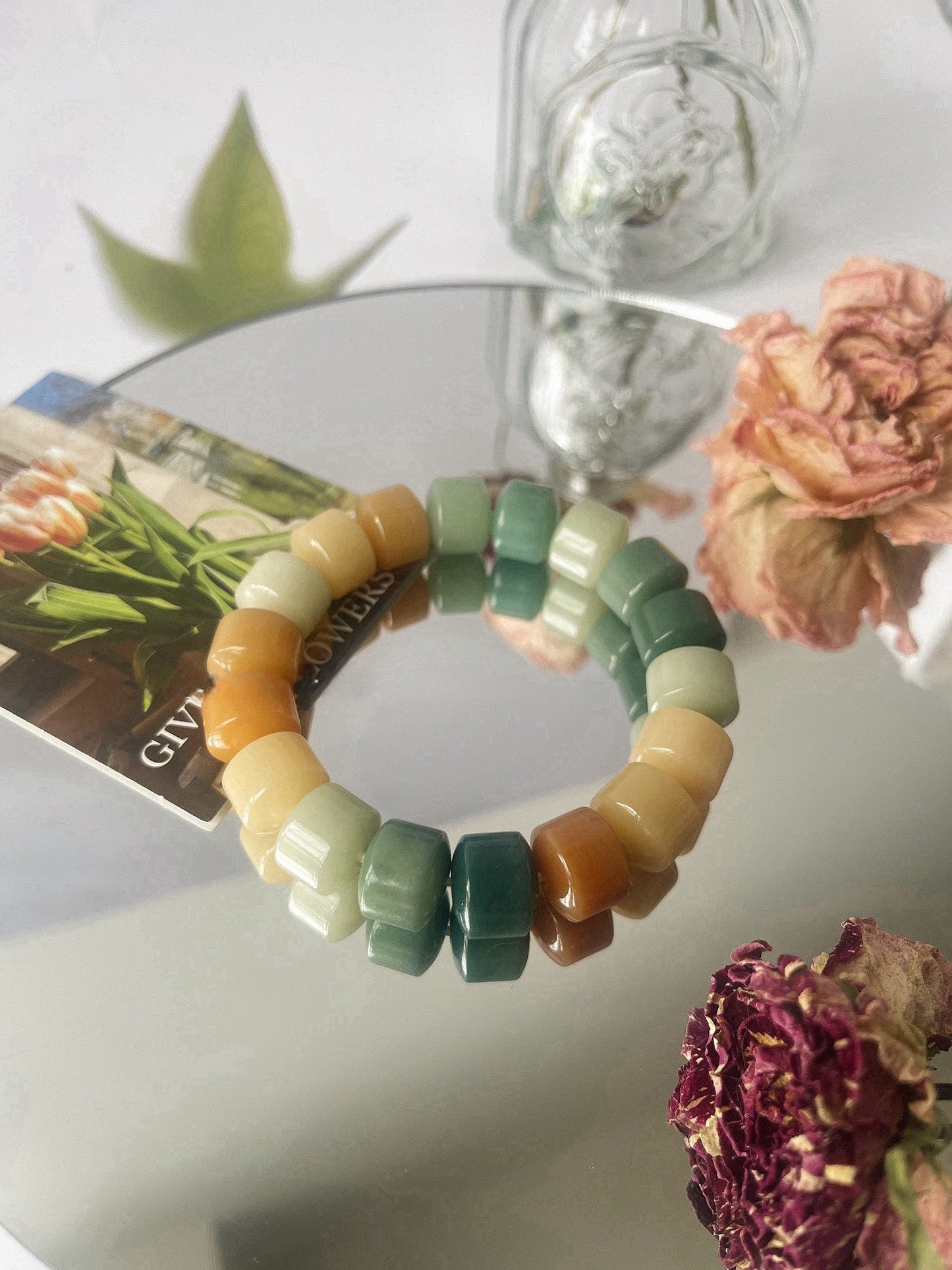 13mm Large Golden Wheel Bodhi Bead Bracelet - Touch Bling