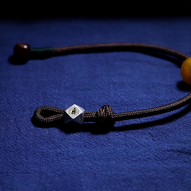 Buddha Stones Armband aus 925er Sterlingsilber mit chinesischem Sternzeichen, Geburts-Buddha, natürlichem Bernstein, klarem Angstgefühl