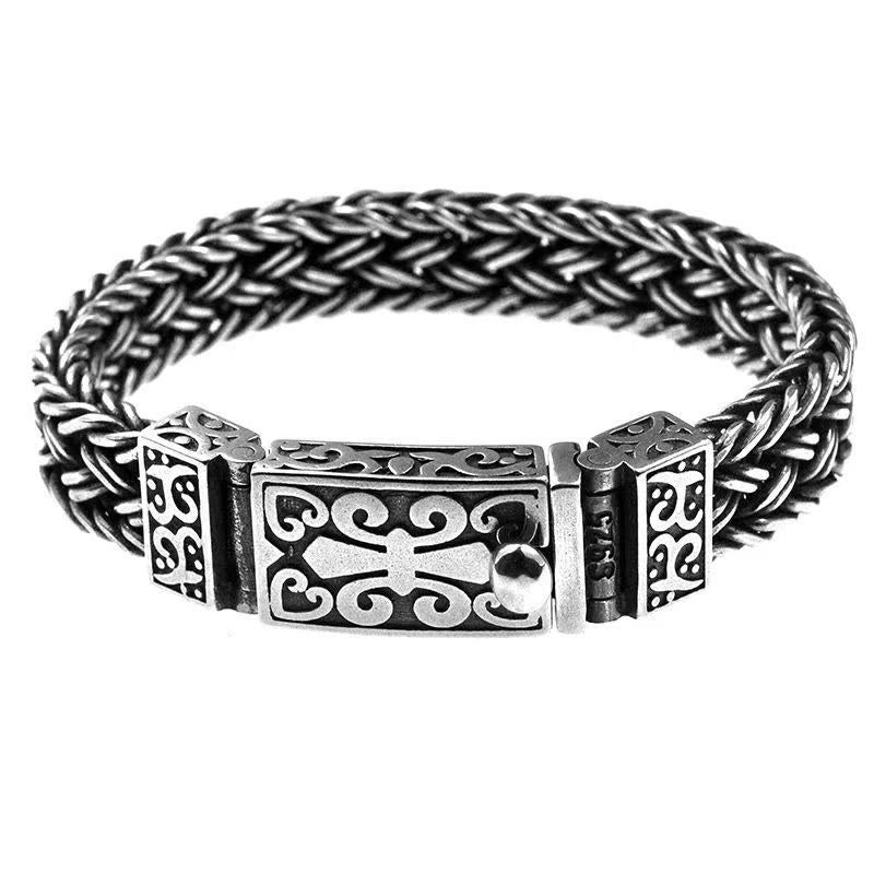 Buddha Stones Retro Vine Totem Muster Geflochtenes Heilkettenarmband
