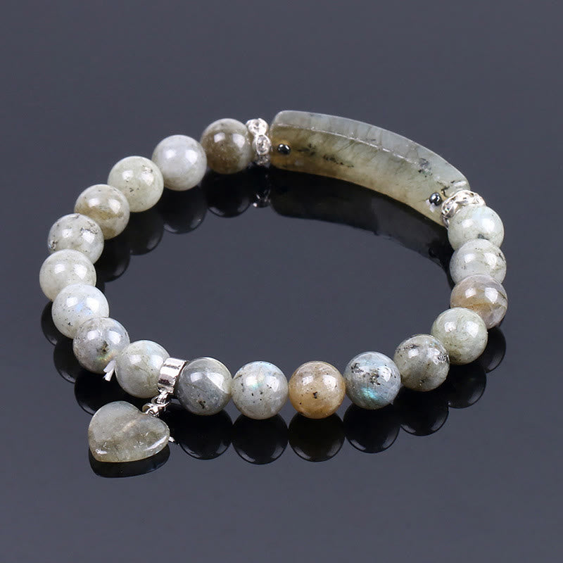Buddha Stones Naturquarz Liebesherz Heilperlen Armband