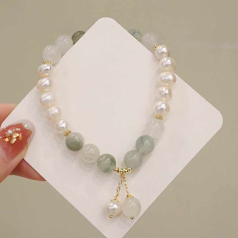 Buddha Stones Armband mit natürlicher Jadeperle und heilender Aufrichtigkeit
