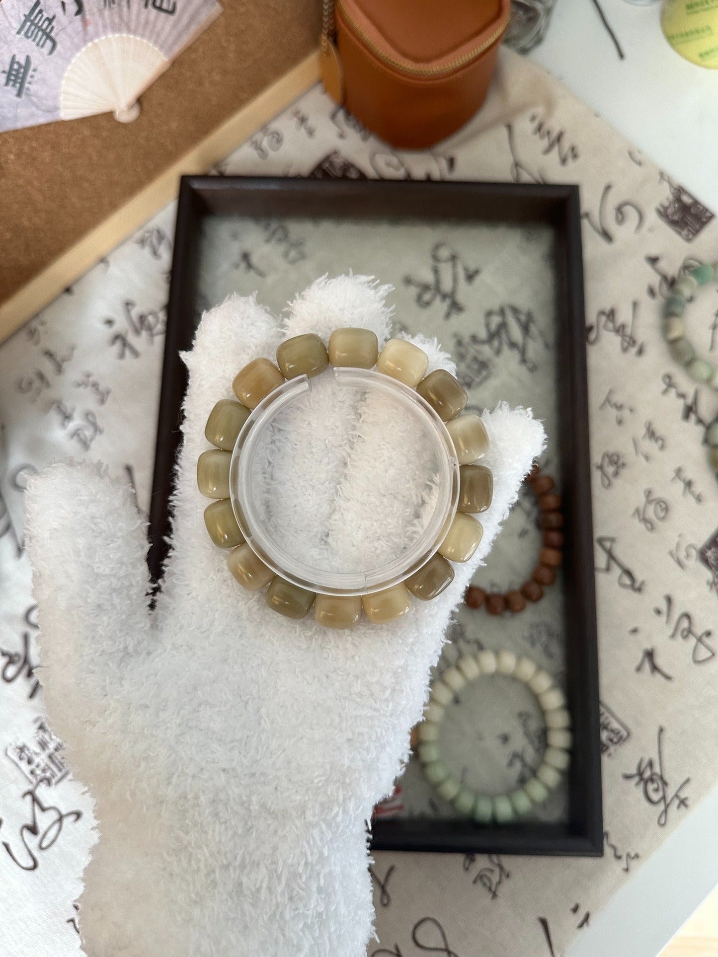 Rice Cake Milk Coffee Series Bodhi Bead Bracelet - Touch Bling