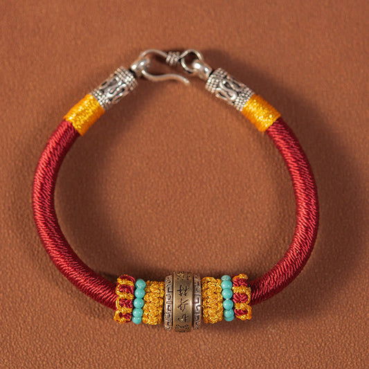Pulsera trenzada con nudo King Kong, amuleto tibetano hecho a mano con piedras de Buda y protección de la suerte