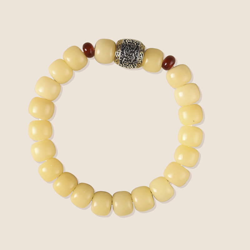 Pulsera de la paz con cuentas de Buda, semillas de Bodhi, nube auspiciosa y carácter Fu