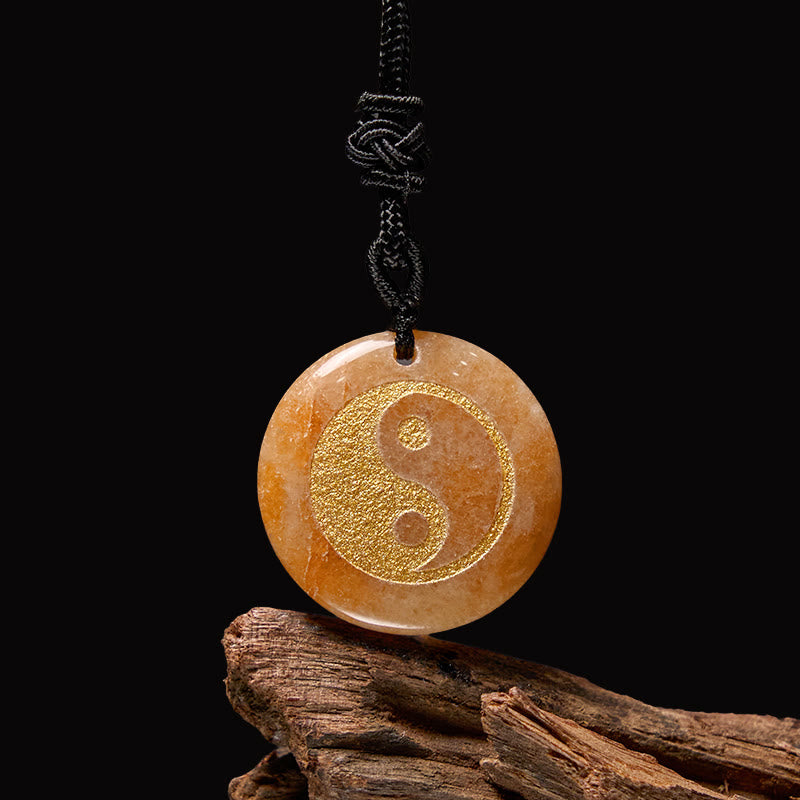 Collar con colgante espiritual Yin Yang, piedras de Buda, varios cristales, amatista, ojo de tigre, aventurina verde