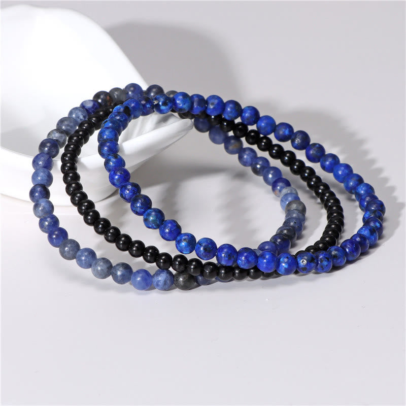 Pulsera espiritual de paz interior con piedras de cristal natural de 3 piezas de Buddha Stones