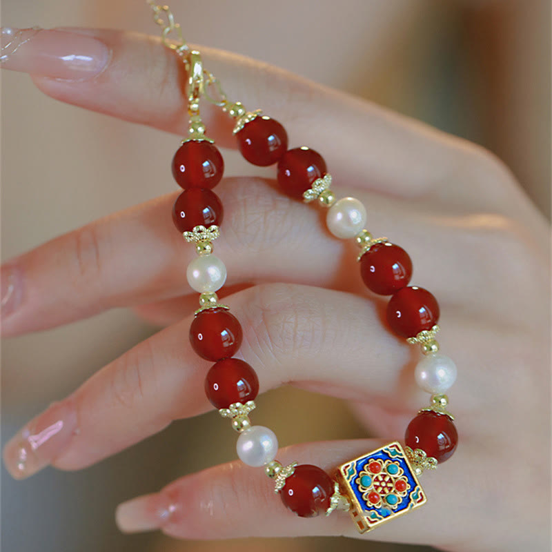 Buddha Stones Armband mit roter Achatperle, Selbstvertrauen und Selbstakzeptanz