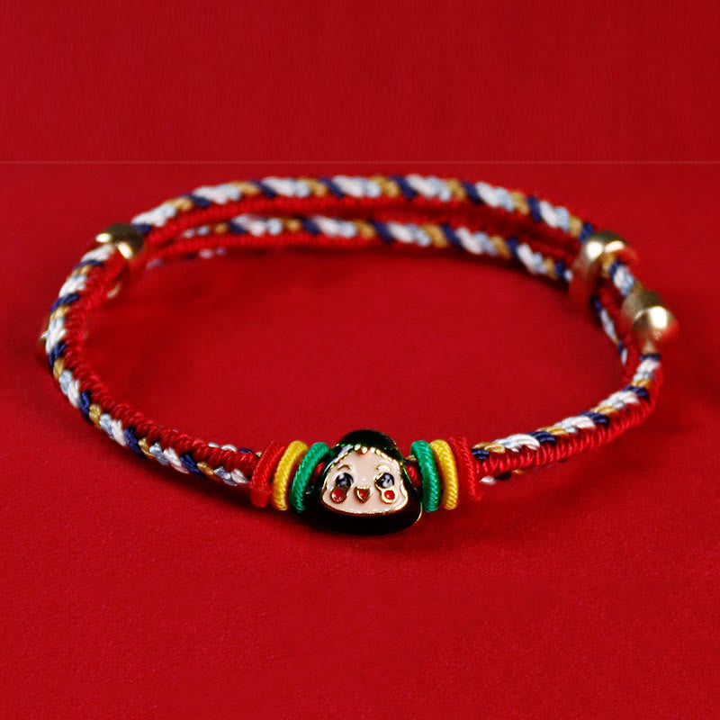 Buddha-Steine, buntes Seil, Zongzi-Muster, Fu-Charakter, Glück, handgefertigtes Armband