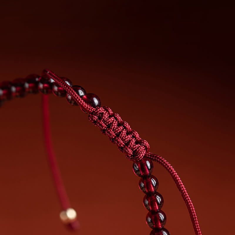 Buddha-Steine Granat Zinnober PiXiu Blessing Calm String Armband