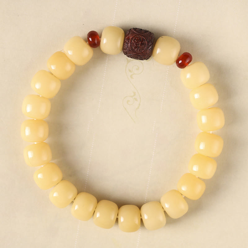 Pulsera de la paz con cuentas de Buda, semillas de Bodhi, nube auspiciosa y carácter Fu