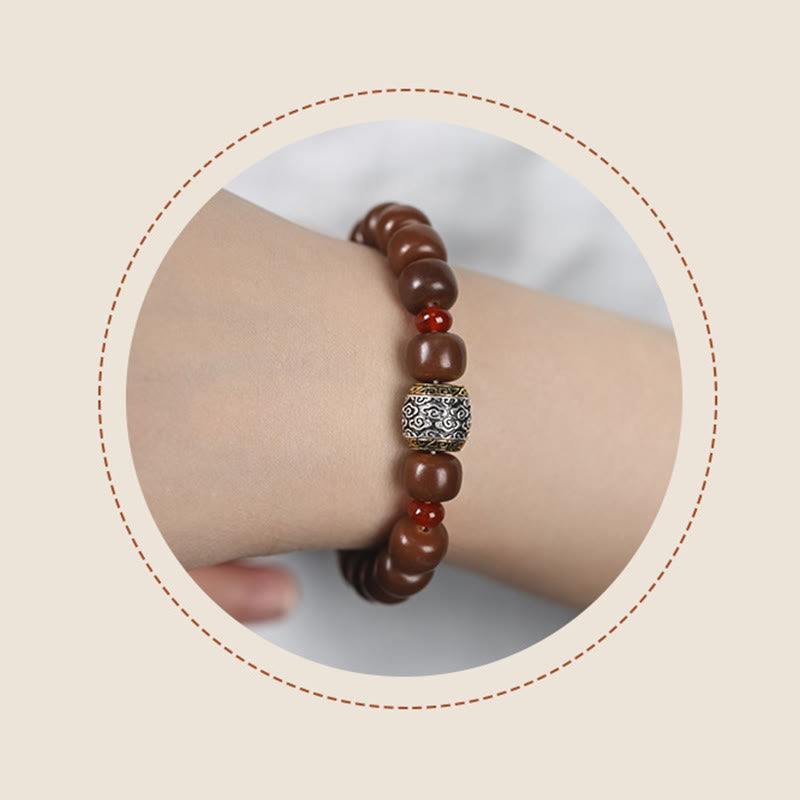 Pulsera de la paz con cuentas de Buda, semillas de Bodhi, nube auspiciosa y carácter Fu