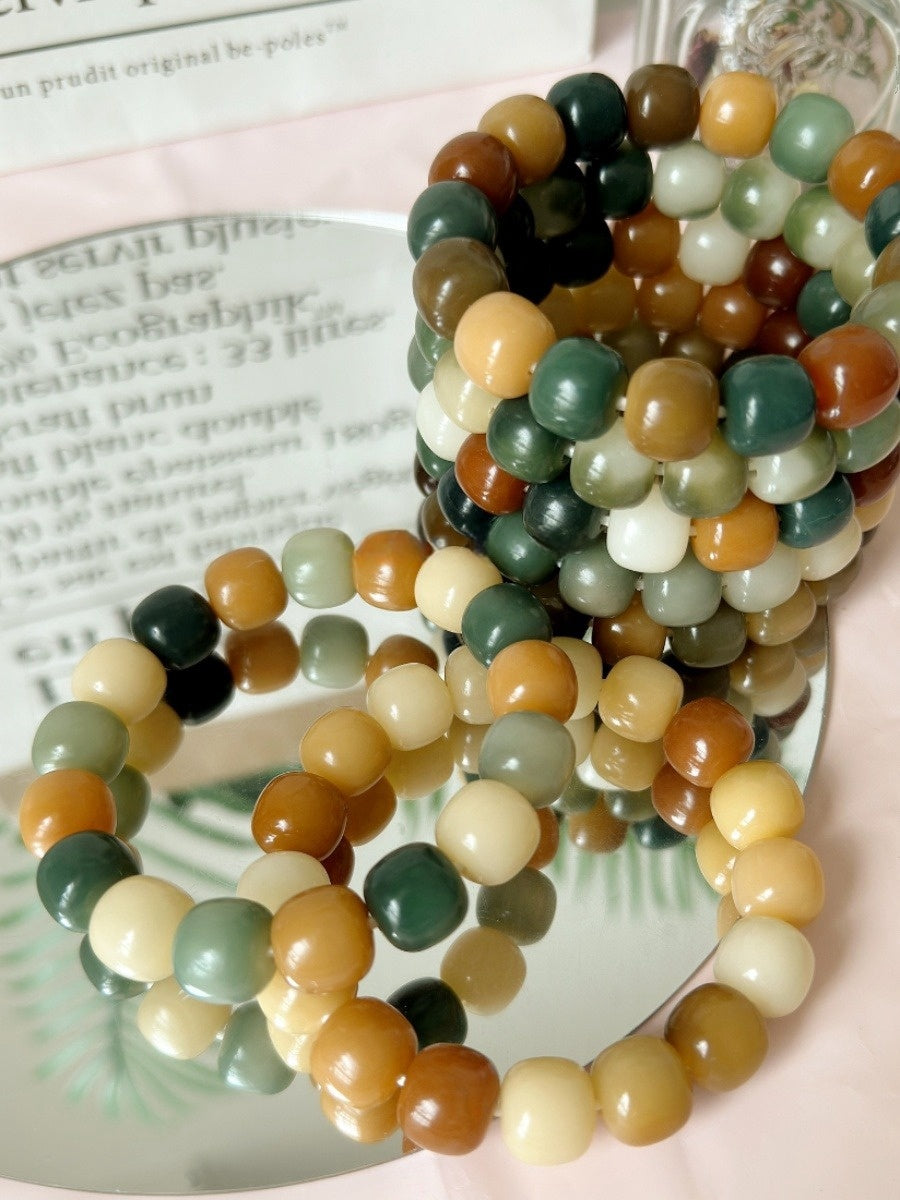 14mm Large Size Multi-Treasure Bodhi Bead Bracelet (Available in Multiple Colors) - Touch Bling