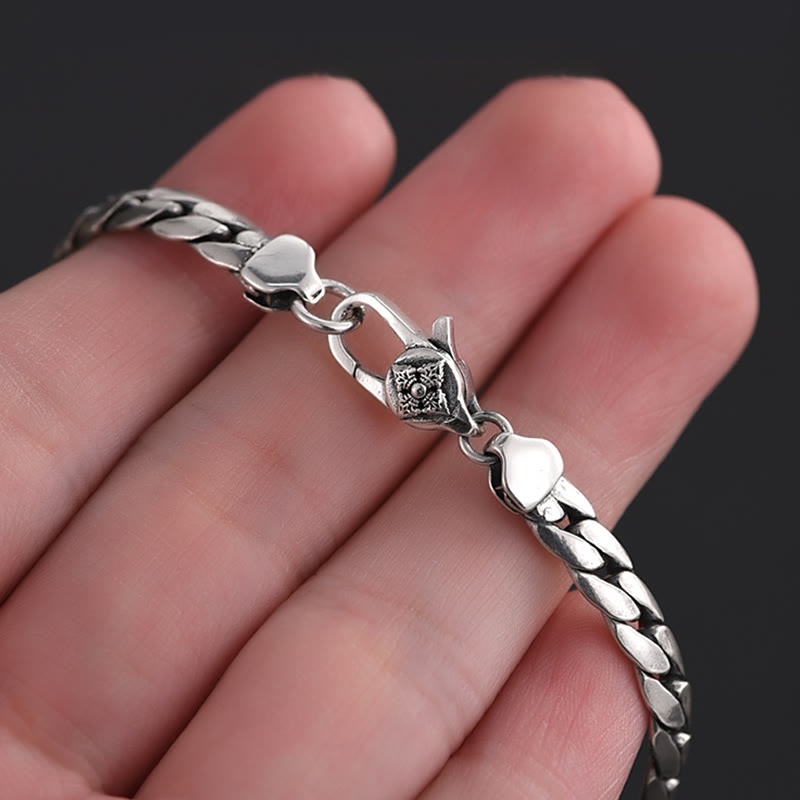 Buddha Steine Doppel Dorje Vajra Stärke Punk Kupfer Kette Armband Halskette
