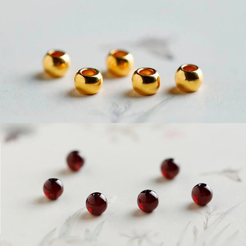 Buddha Stones 999 Gold Koi Fisch Natur Granat Schutzarmband