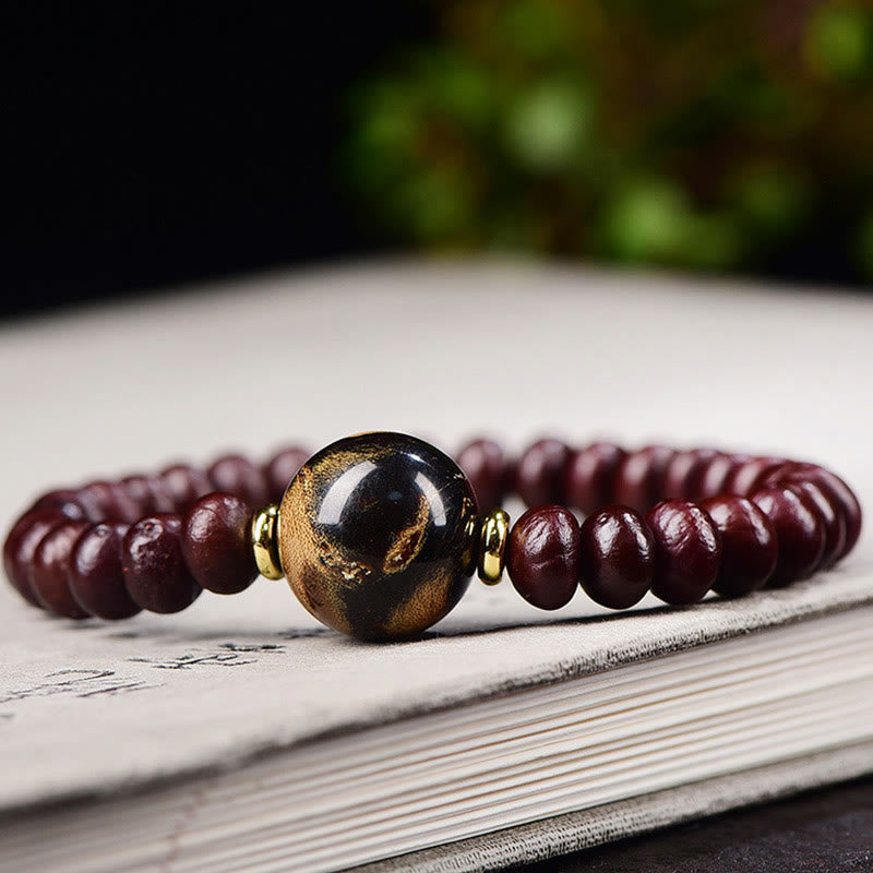 Pulsera de armonía con cuentas de semillas Bodhi moradas tibetanas naturales de Buda