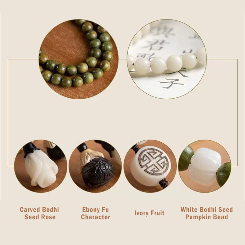 Buddha Stones Natürliches grünes Sandelholz Bodhi Seed Beruhigendes Armband