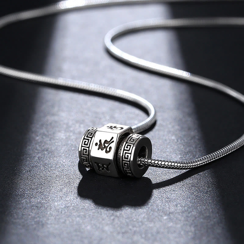 Collar con colgante giratorio de piedra de Buda tibetano Om Mani Padme Hum