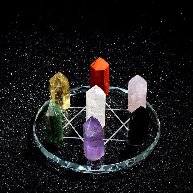 7 Chakra Stones Crystal Ornament Display