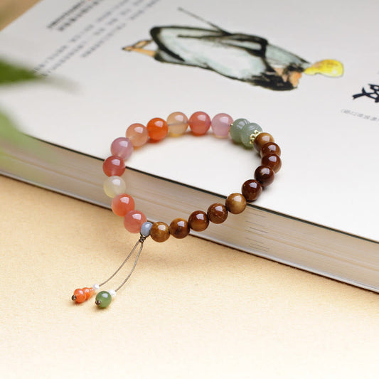 Pulsera de protección de la riqueza con piedras de Buda, semillas de Kuka, ágata Yanyuan y jade hetiano
