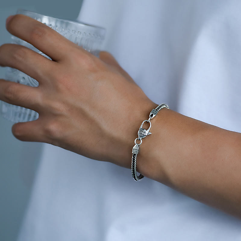 Armband mit Buddha-Steinen, tibetischem Doppel-Dorje, Vajra, Hakenkreuz, spiritueller Kraftkette