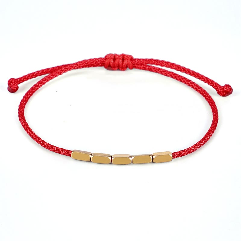 Pulsera trenzada de protección con cuentas de cobre hechas a mano con piedras de Buda